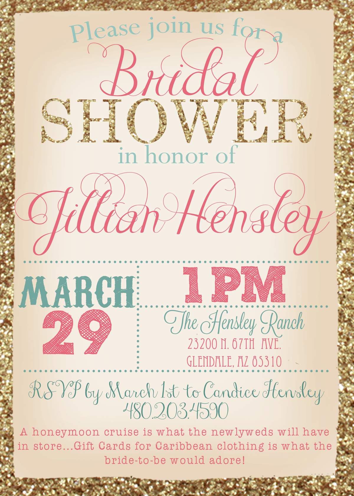 JIll's Bridal Shower - Lace, Burlap, Pink & blue
