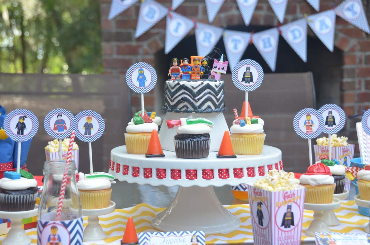 Lego Movie Party  - Navy Chevron Lego Movie