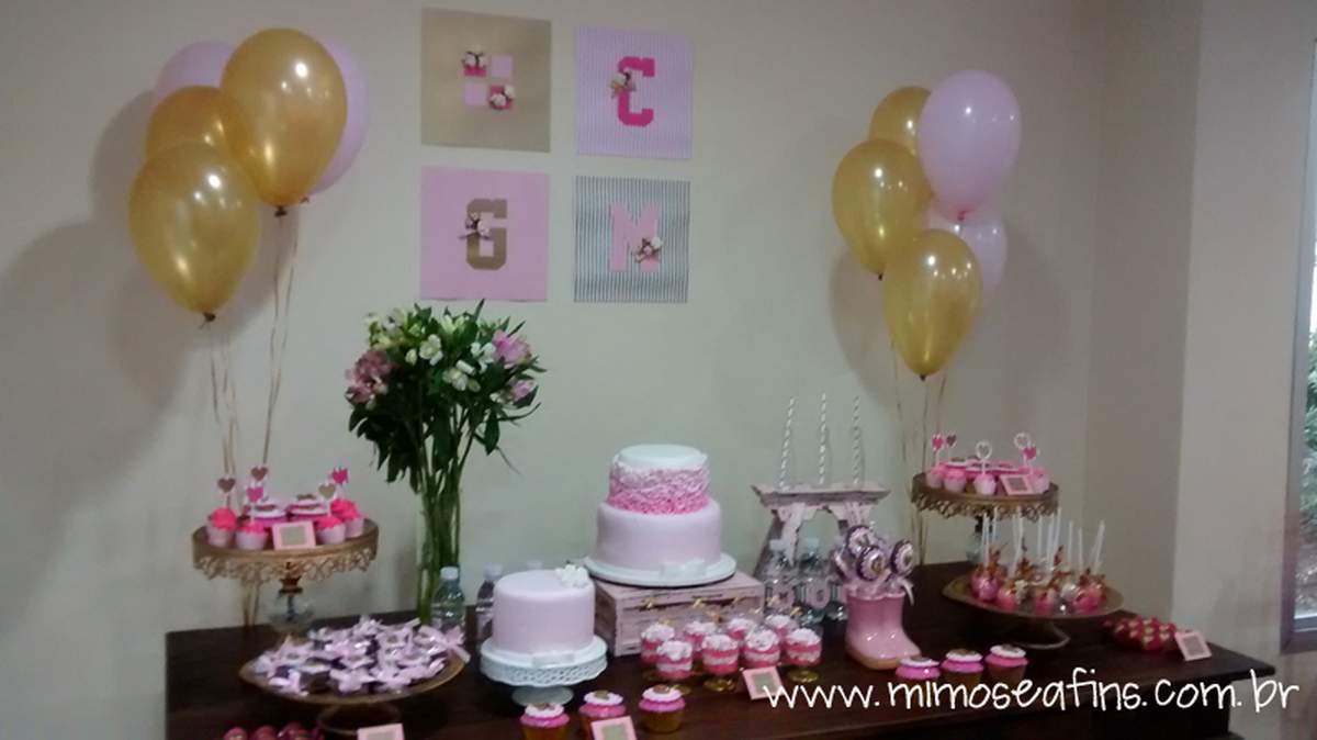 Pink & Gold Monogram Party - Pink & Gold Monogram