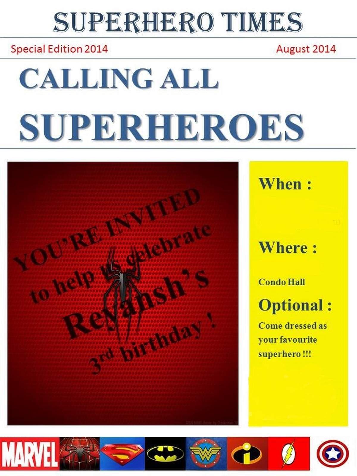 Rey's superhero party - Superheroes