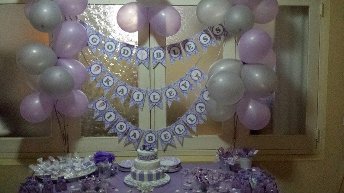 Girls Combined Baptism - Purple and Silver