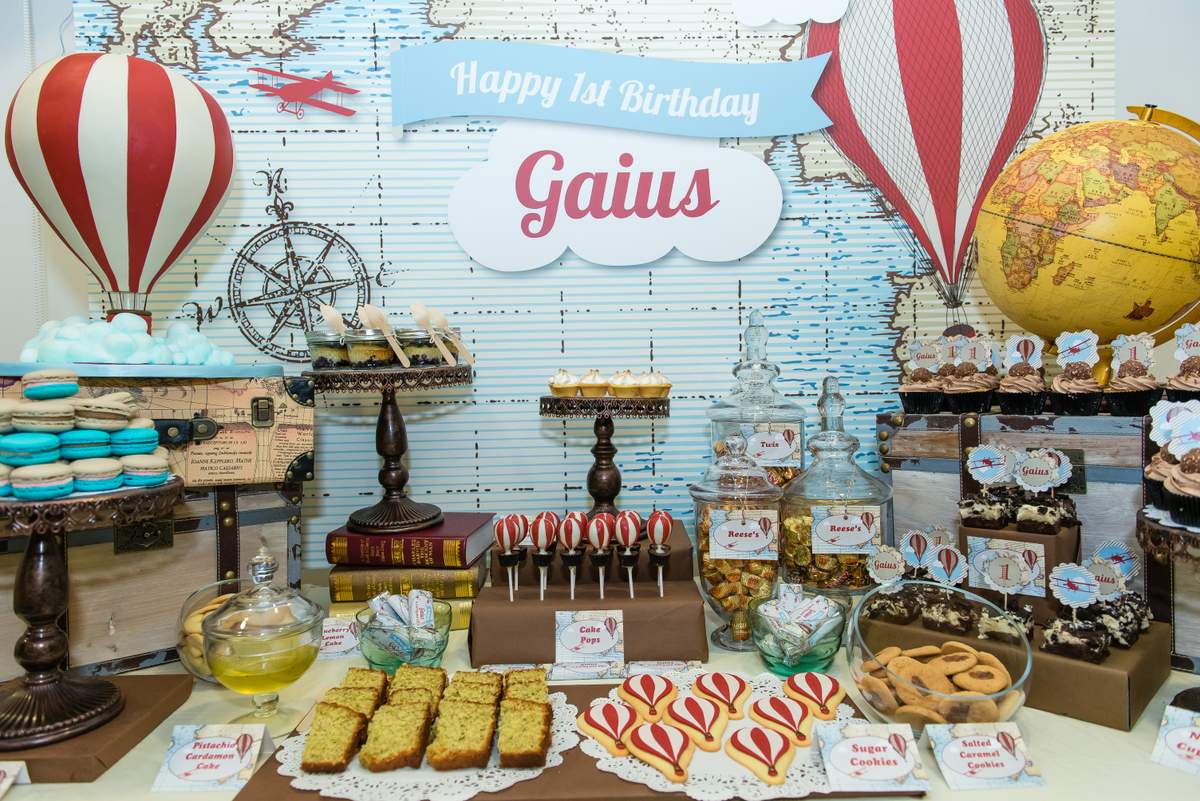Gaius's 1st Birthday - Vintage Airplane/Hot Air Balloon