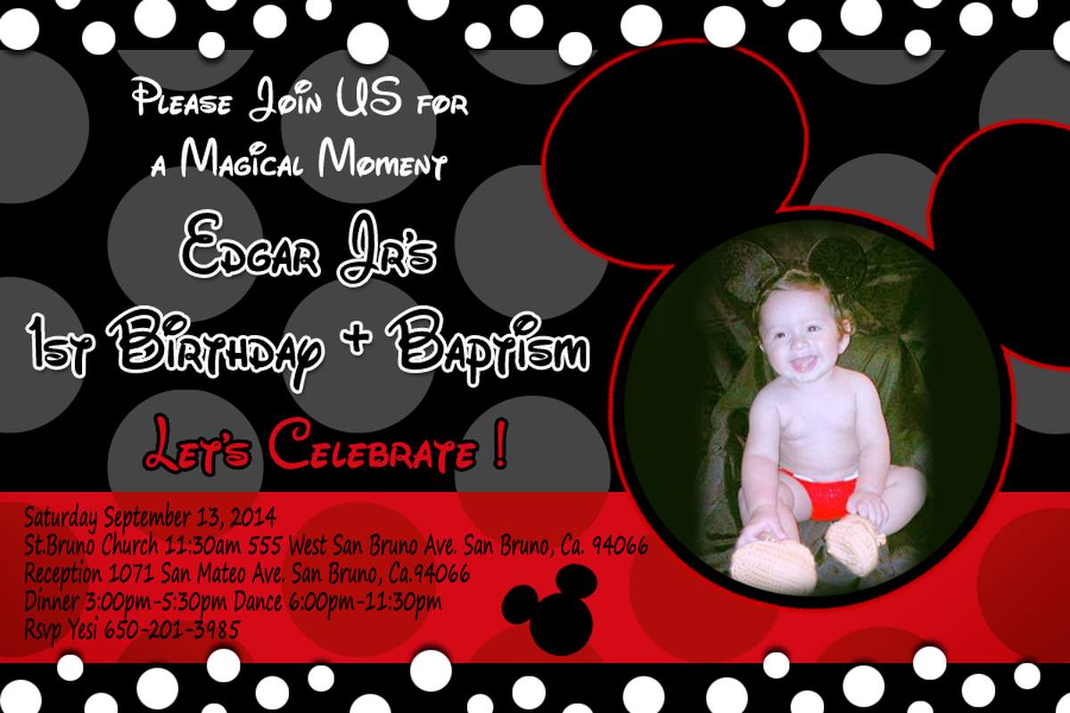Jr's First Birthday & Baptism - Mickey Mouse