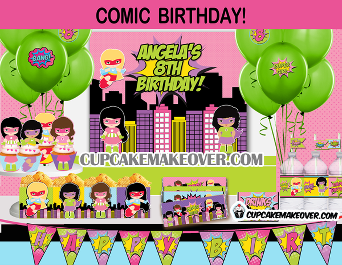 Comic Superhero Girls Birthday Party Theme - Superheroes