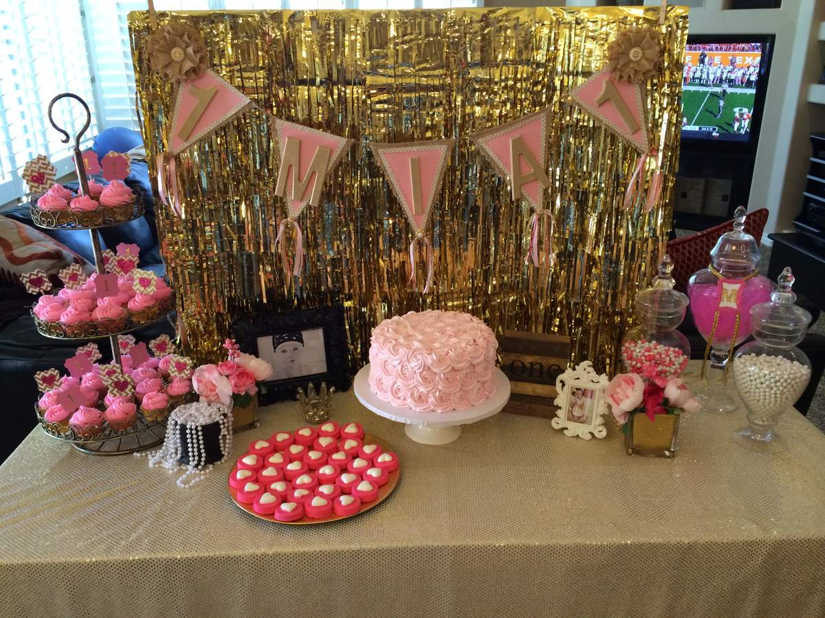Pink & Gold Birthday Party Ideas Photo 6 of 36 Catch My Party
