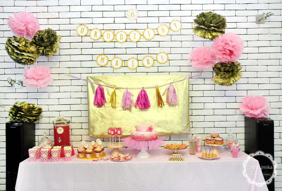 Gold and Pink Princess Birthday Party - Princess and Knight
