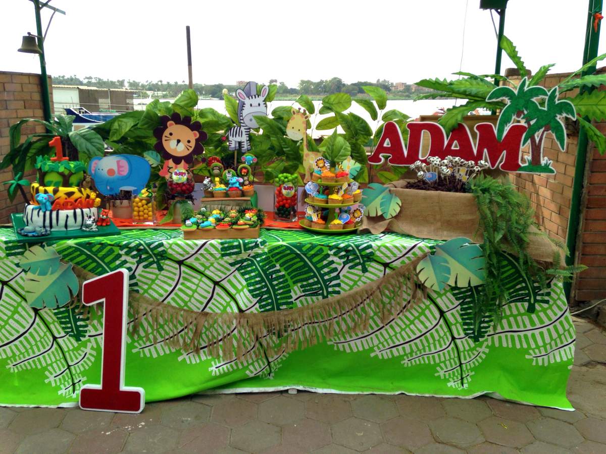 Adam's 1st jungle birthday party - jungle