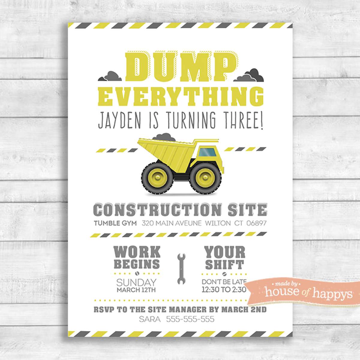 Dump Everything Construction Birthday Party - Construction