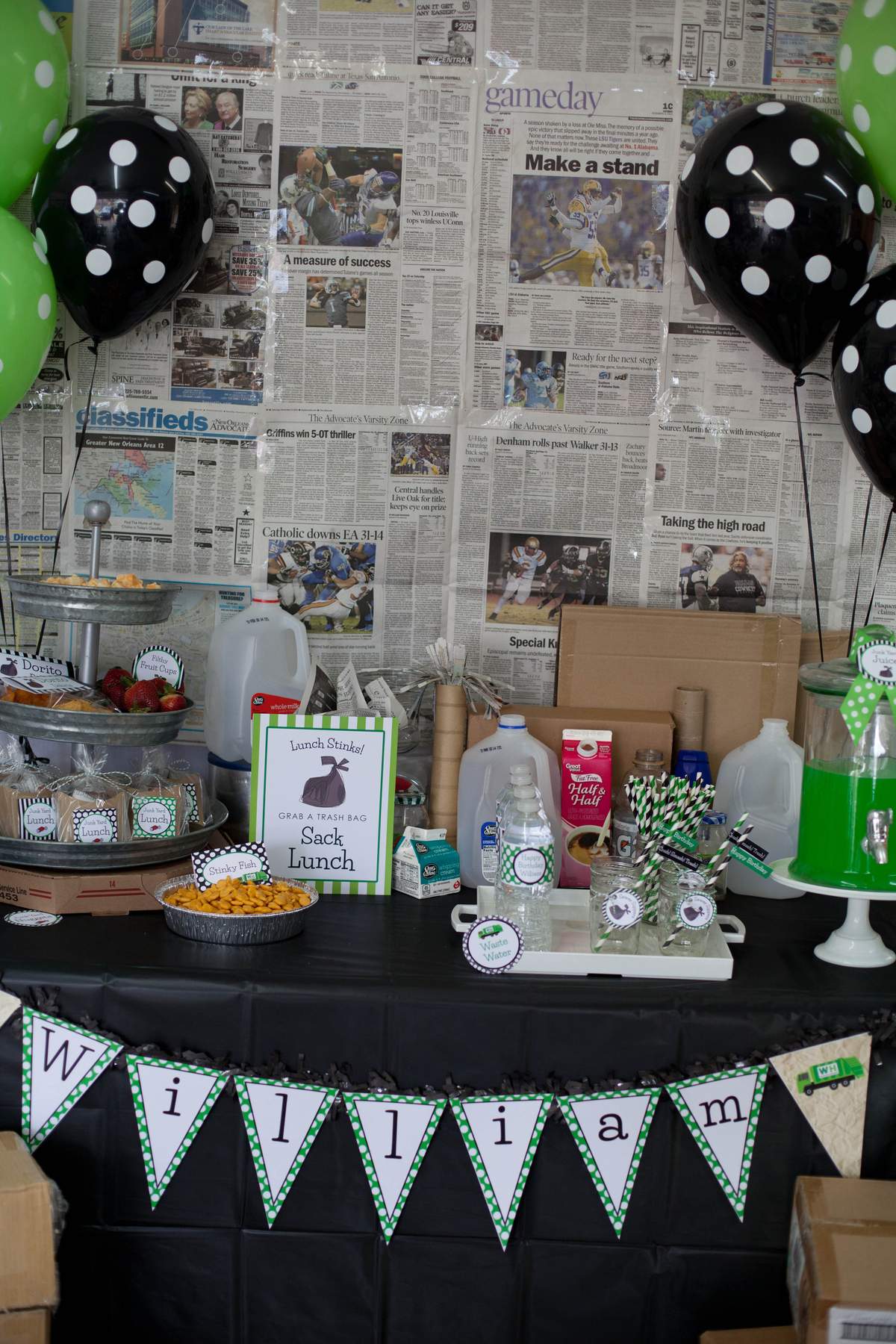 Garbage Truck Birthday Party Ideas Photo 1 Of 48 Catch My Party