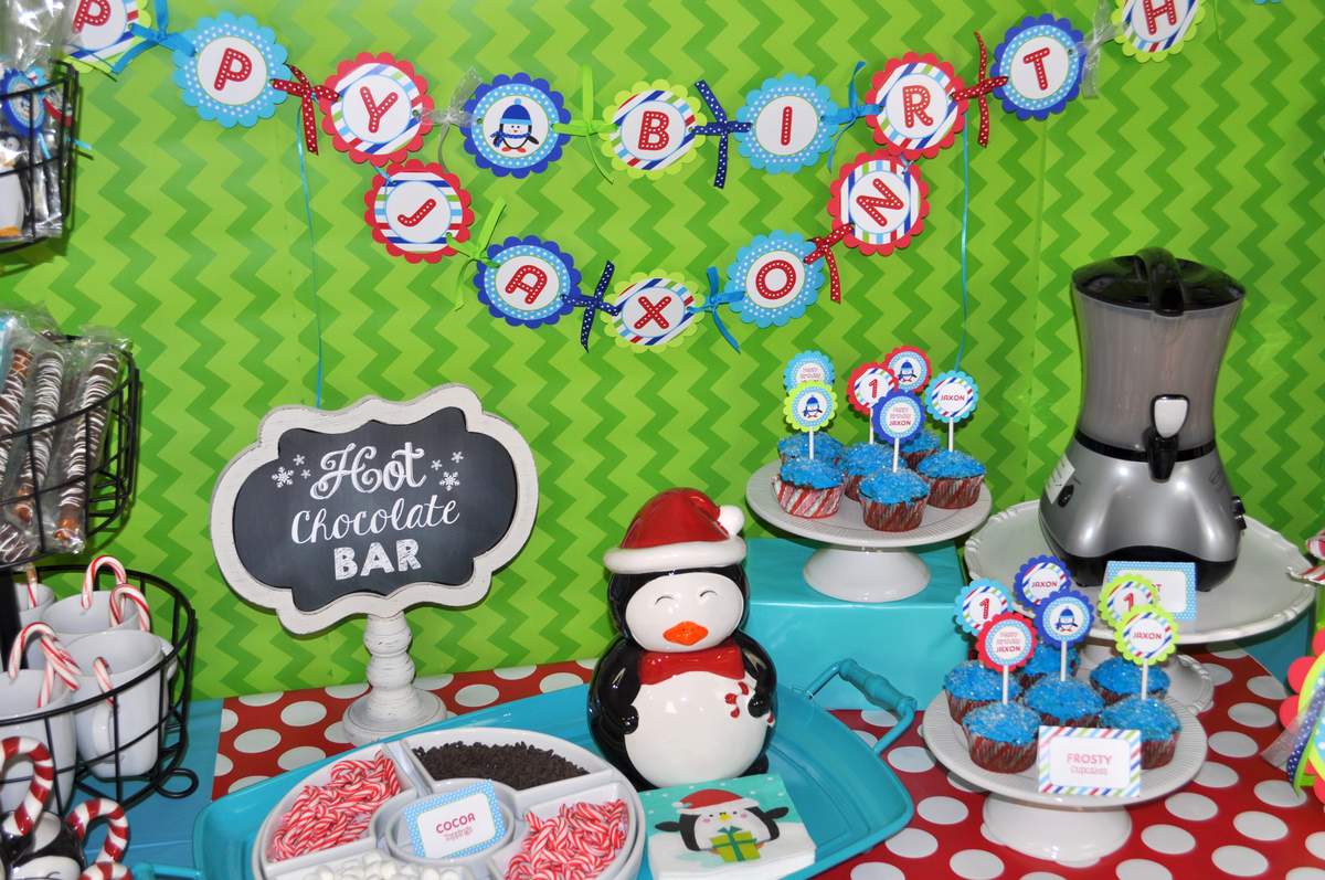 Boys Penguin Birthday Party - Penguin Birthday - Winter One-Derland