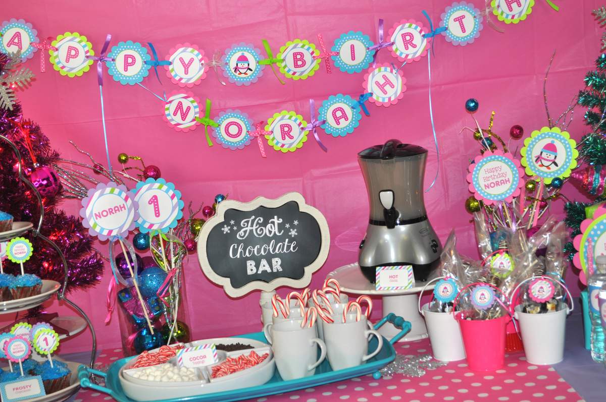 Girl Penguin Birthday Party - Penguin Birthday - Winter One-Derland