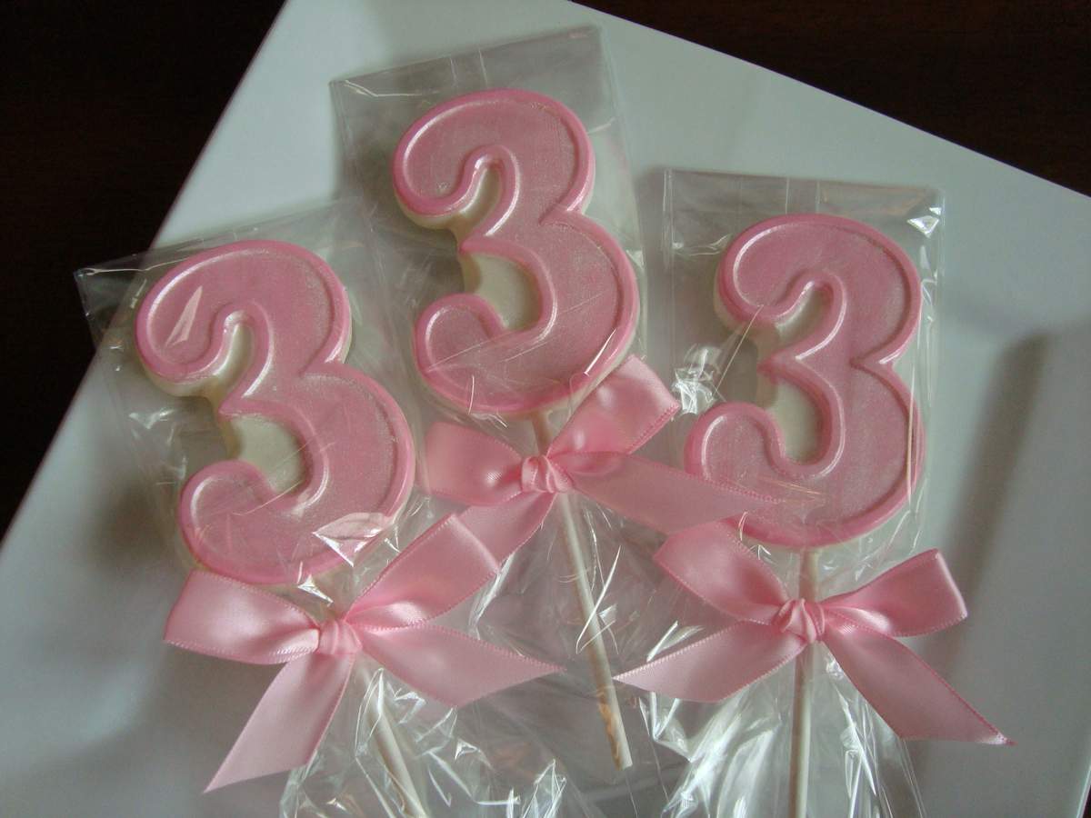 "Turning 3" - Pink & White