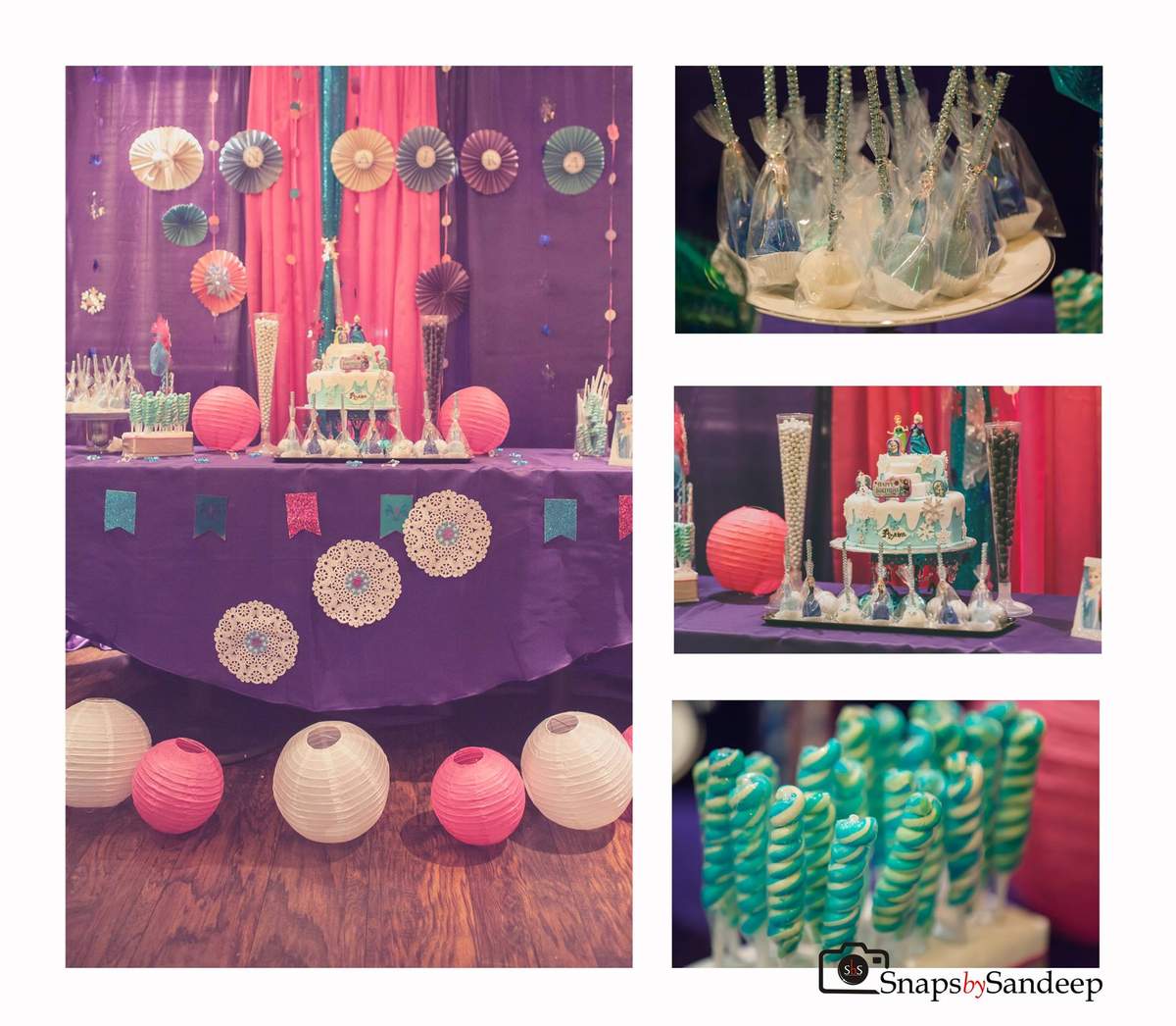 Frozen themed party: Colorful and beautiful decor - Frozen (Disney)