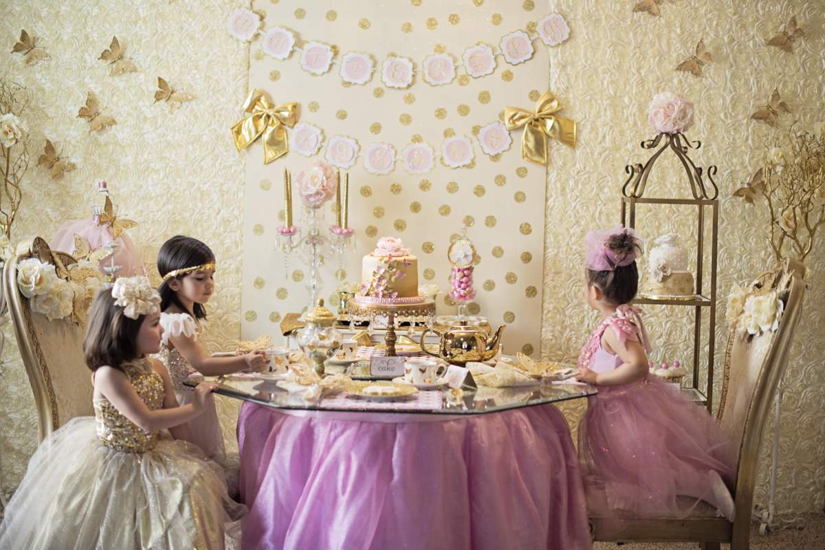 Butterfly Kisses Valentine's Party - Gold and Pink Tea Party