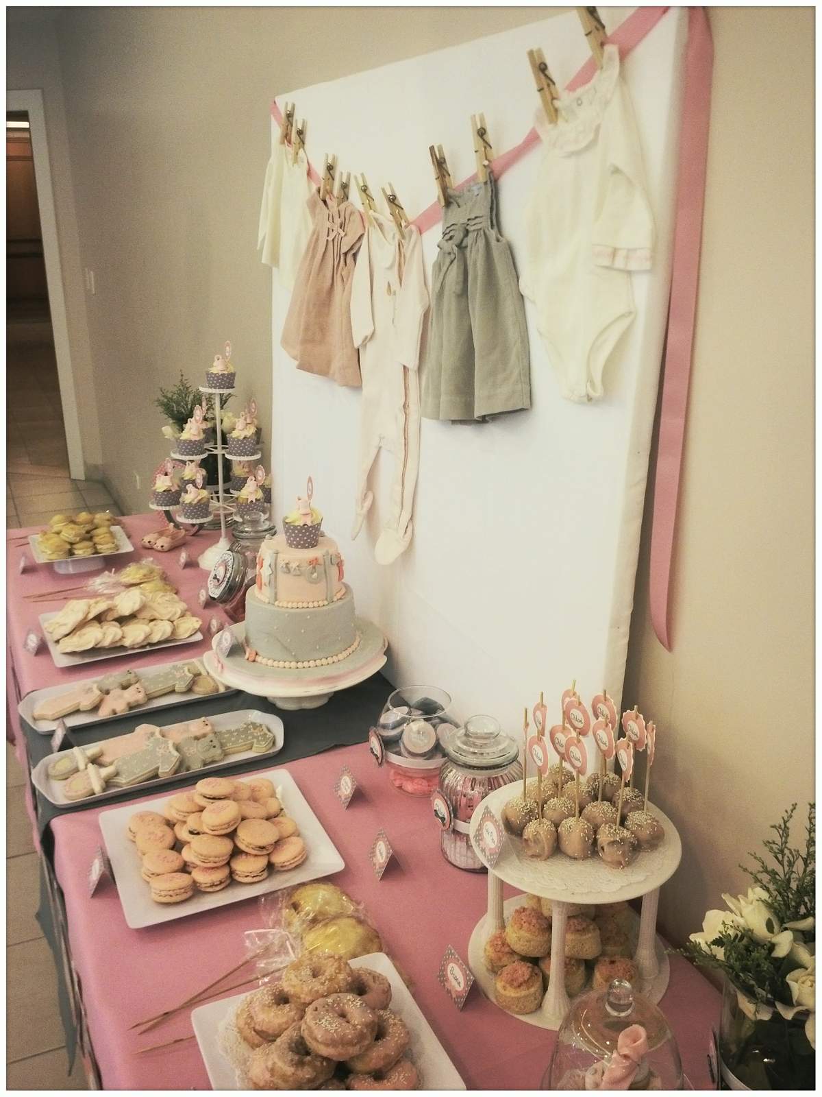 Pink & Grey Baby Shower Party Ideas Photo 5 of 14 Catch My Party