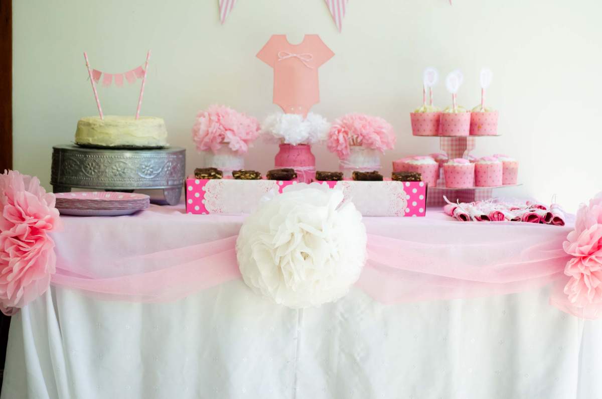 Pink and white babyshower - Pink and white