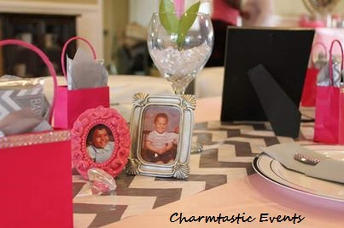 All Girly - Pink and Gray Chevron