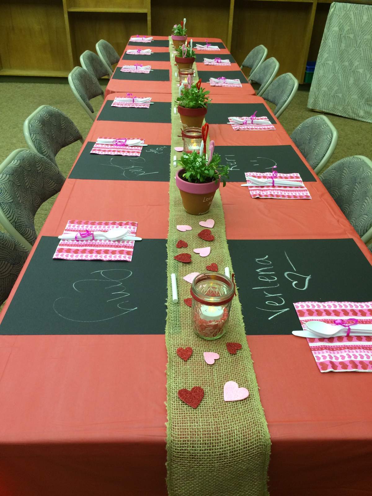 Casual "Sweat-heart" banquet - Valentine- guests came wearing sweatpants or workout clothes