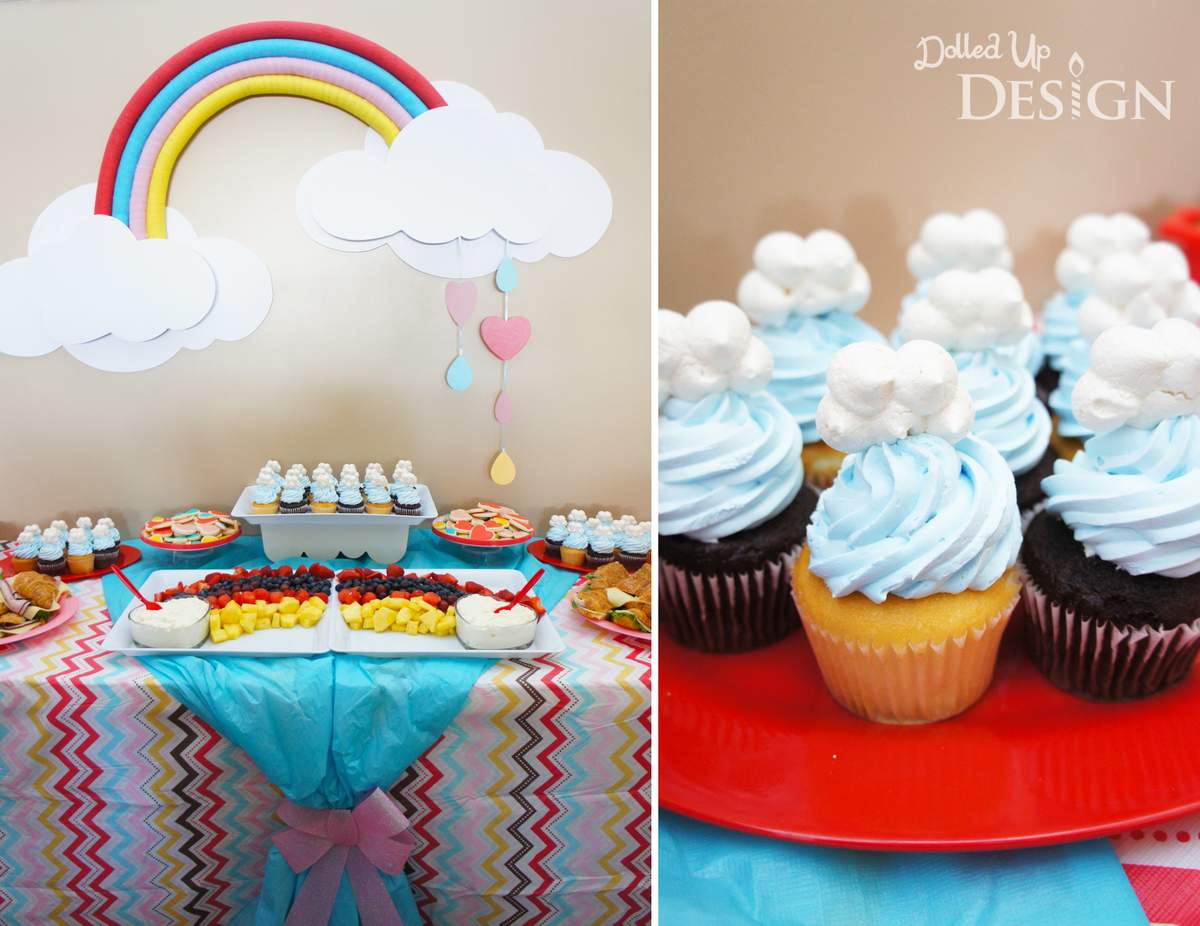 Rainbows, Raindrops and Hearts Baby Shower Party Ideas Photo 2 of 16