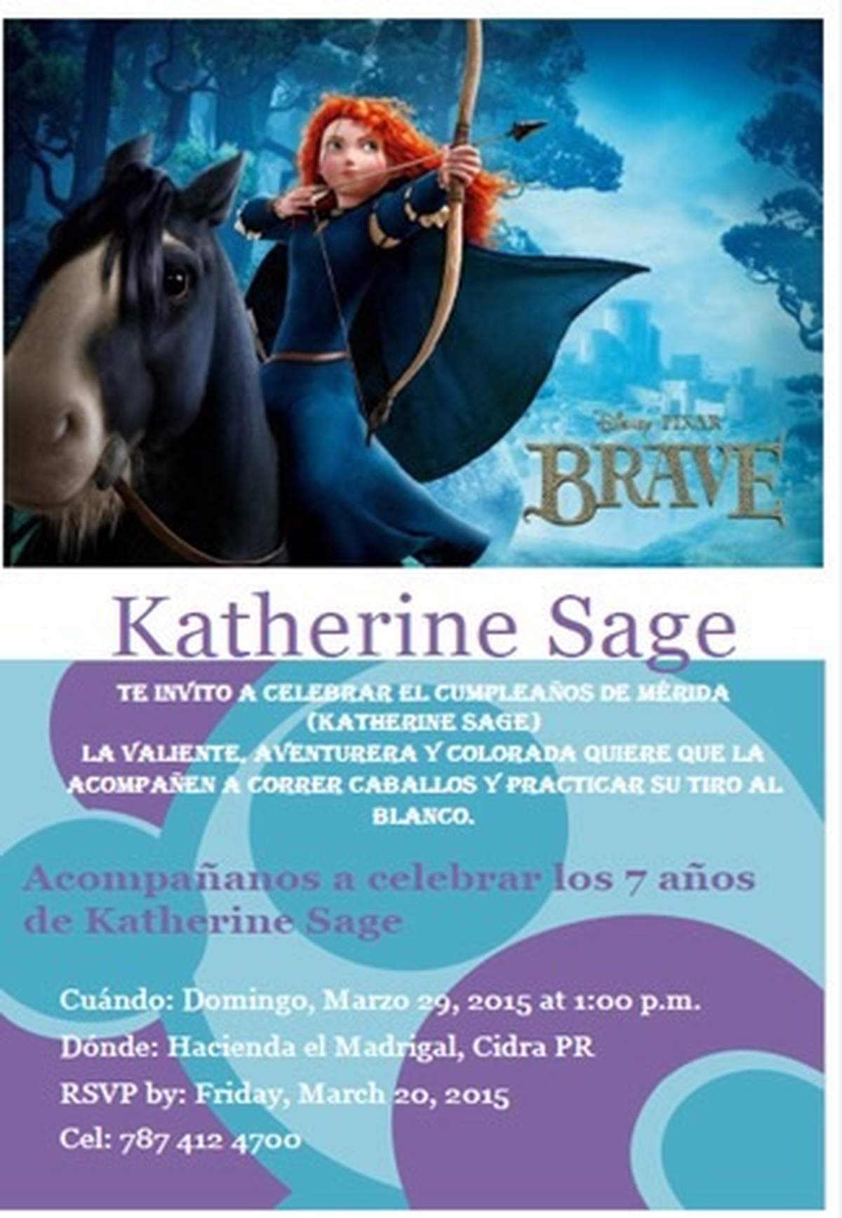 Katherine's 7 Birthdays  - Brave