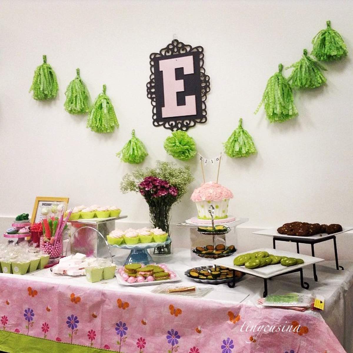 Green Polka Dots and Pink - None