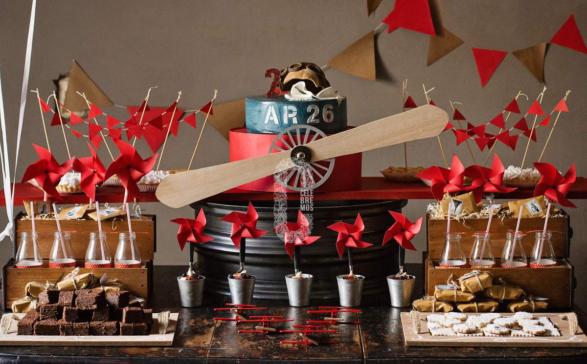 Vintage airplane dessert table - Vintage airplane