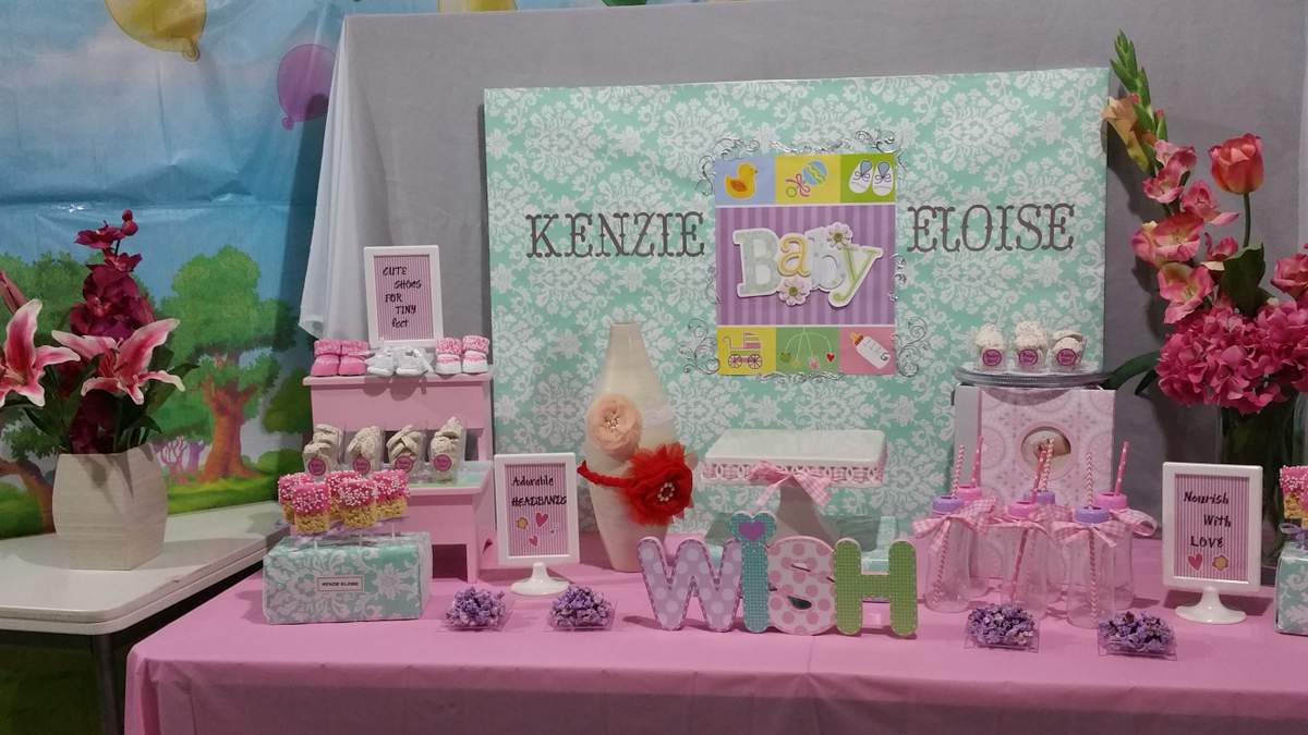 Pink vintage baby shower - None