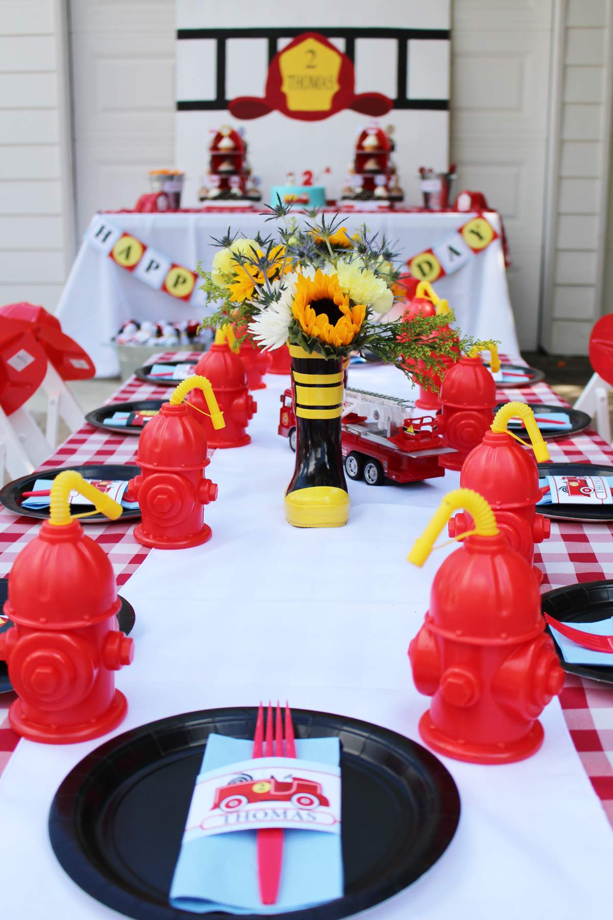 Fire Truck Firefighter Birthday Party Ideas Photo 1 Of 27 Catch