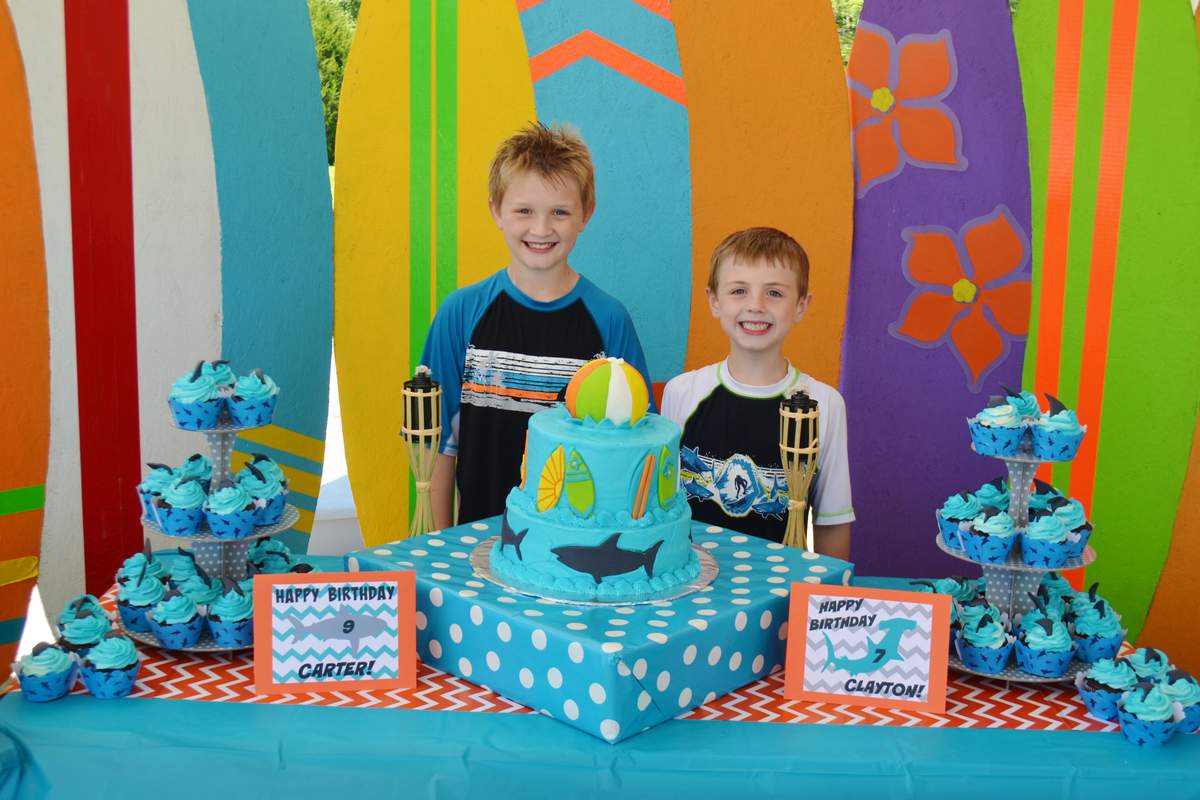 Carter & Clayton's Surfin' Shark Party - Sharks / Surf Boards / Beach