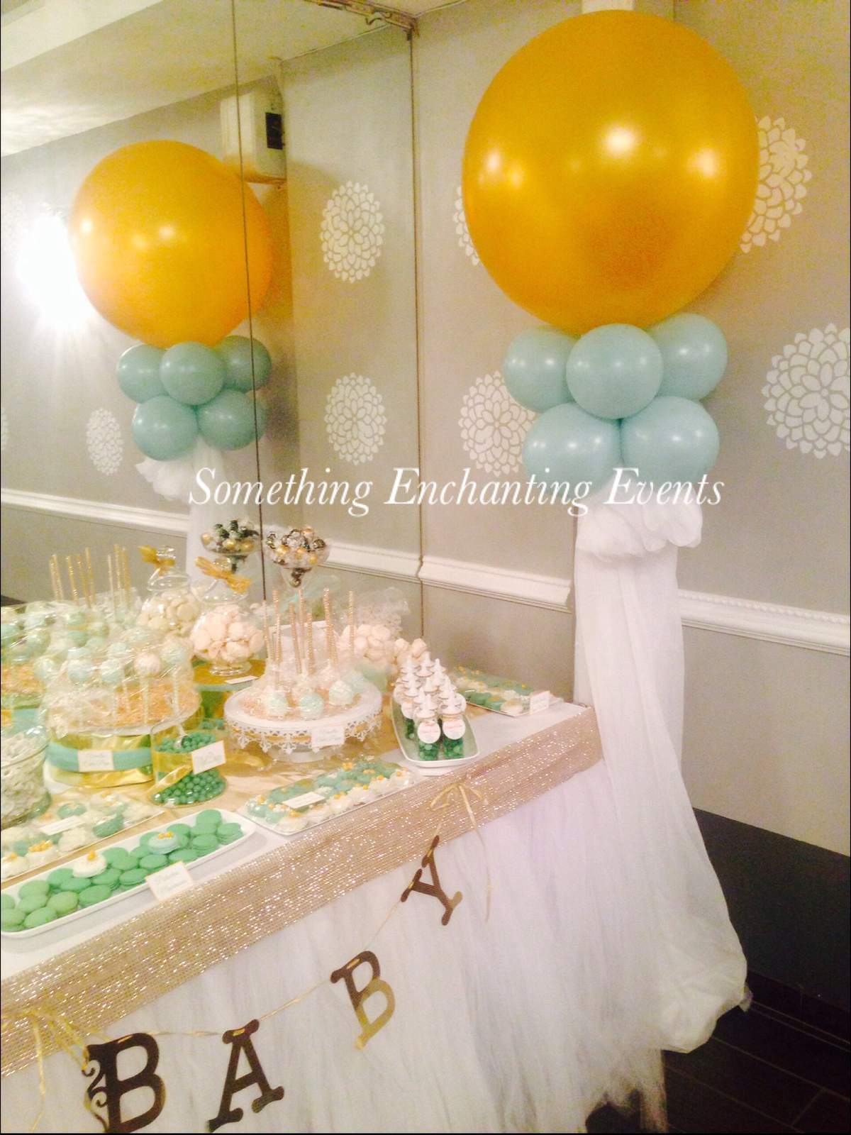 Marissa's shower - Mint green and gold