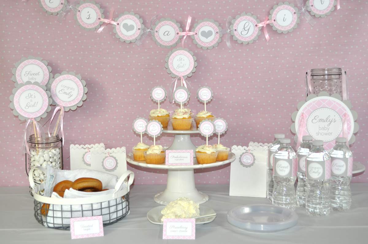 Girls Baby Shower - It's A Girl! - Pink and Gray - Girls Baby Shower - It's A Girl!
