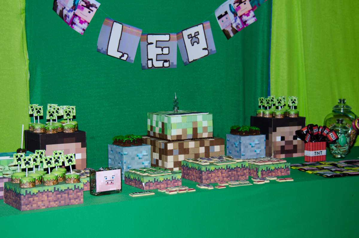 Cumpleaños de Leonel. 8 años - Minecraft