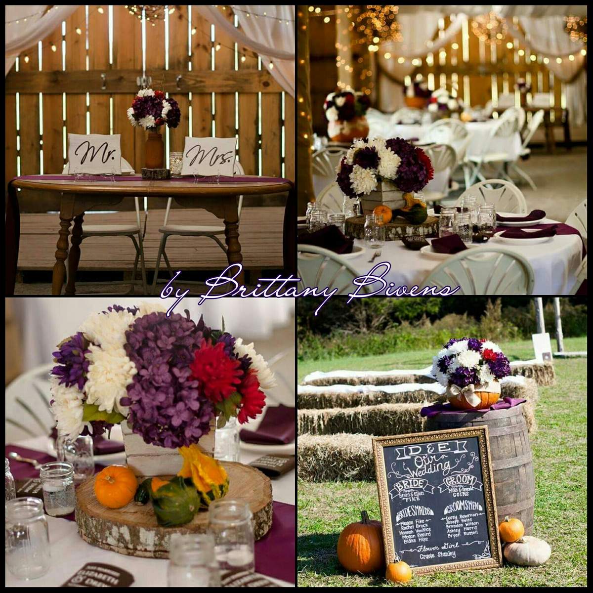 Plum And Orange Fall Country Barn Wedding Wedding Party Ideas Photo 1 Of 23 Catch My Party