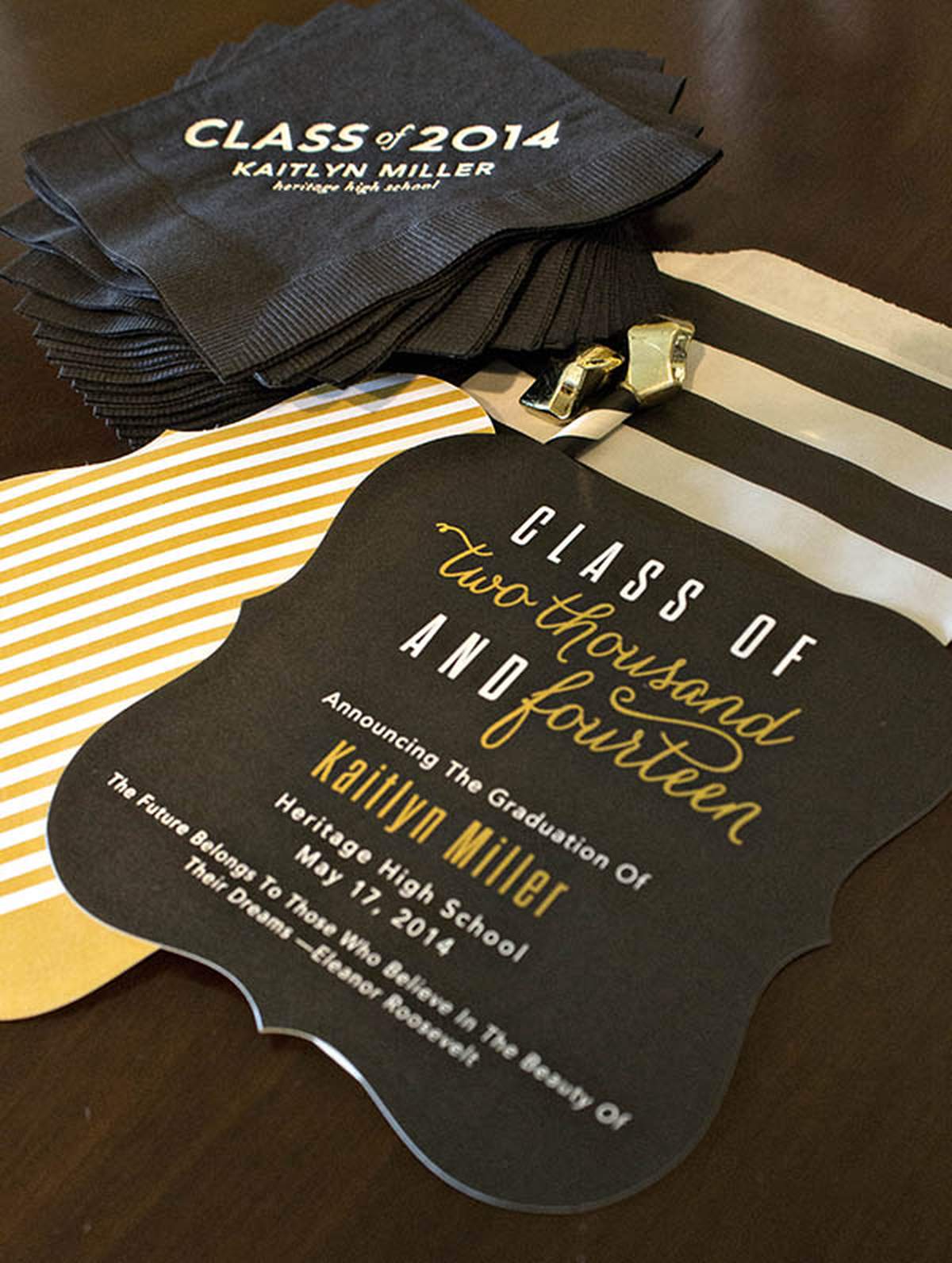 Black And Gold Graduation/End of School Party Ideas | Photo 6 of 18 | Catch  My Party, image size:1200x1592