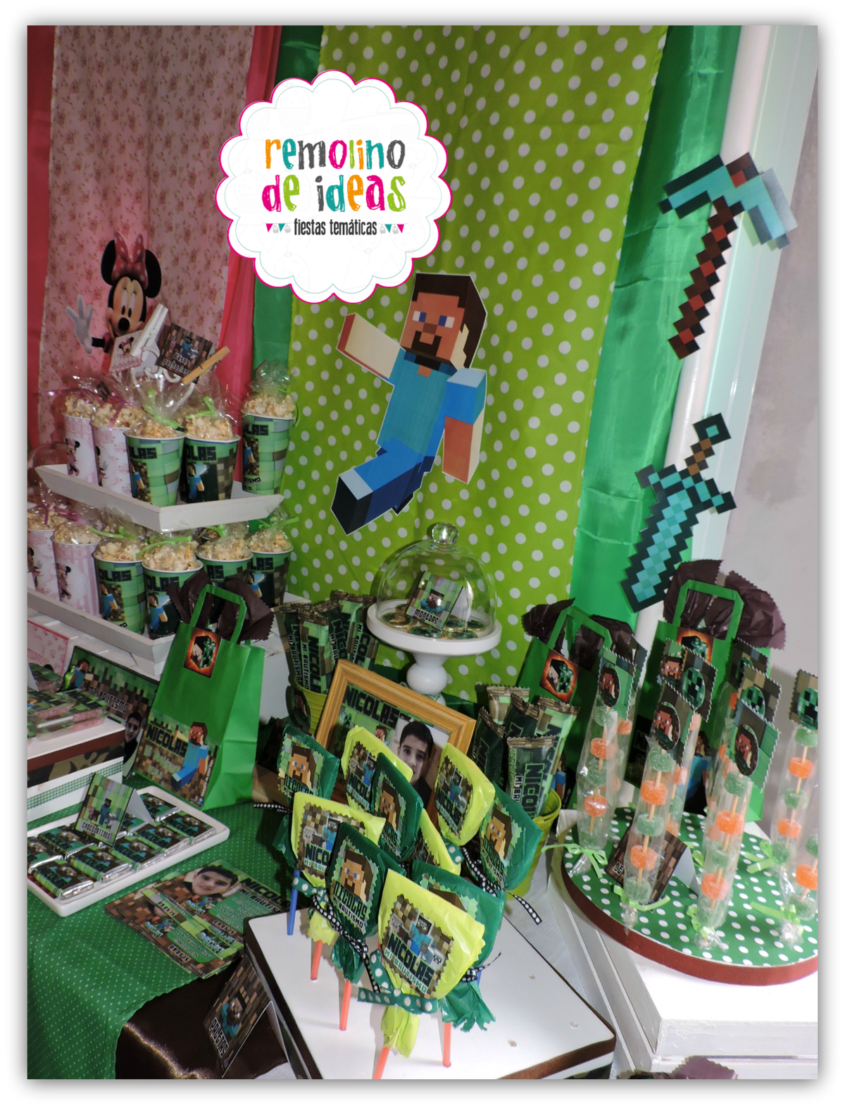 Minecraft / Minnie Mouse Baptism Party Ideas | Photo 10 of 34 | Catch My  Party