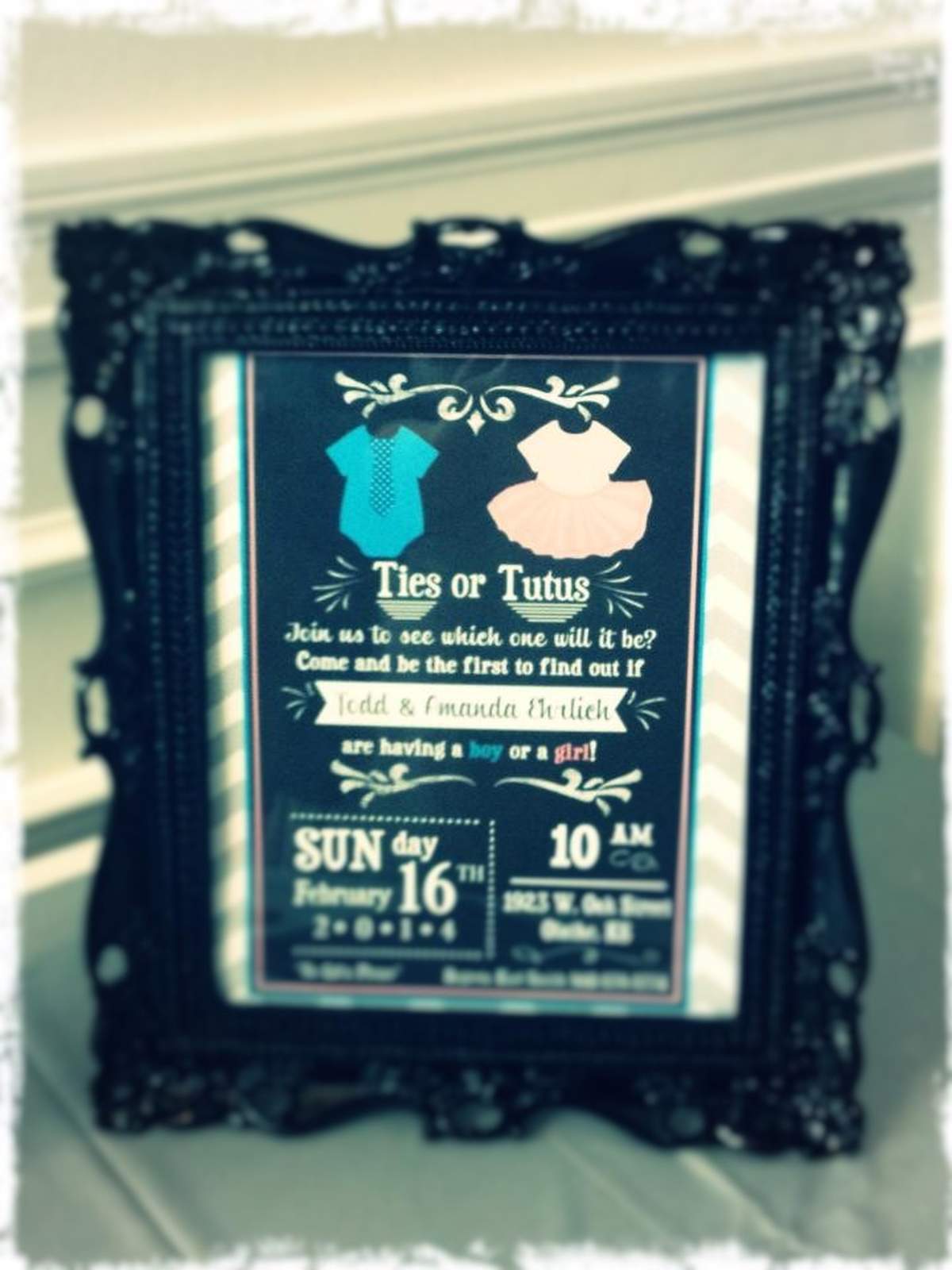 Ties or Tutus Gender Reveal - Pink & Blue