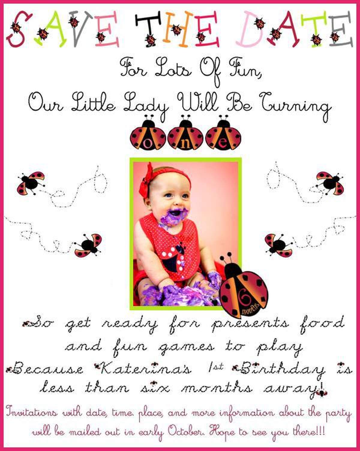 Our Little Lady Turn One - Ladybugs