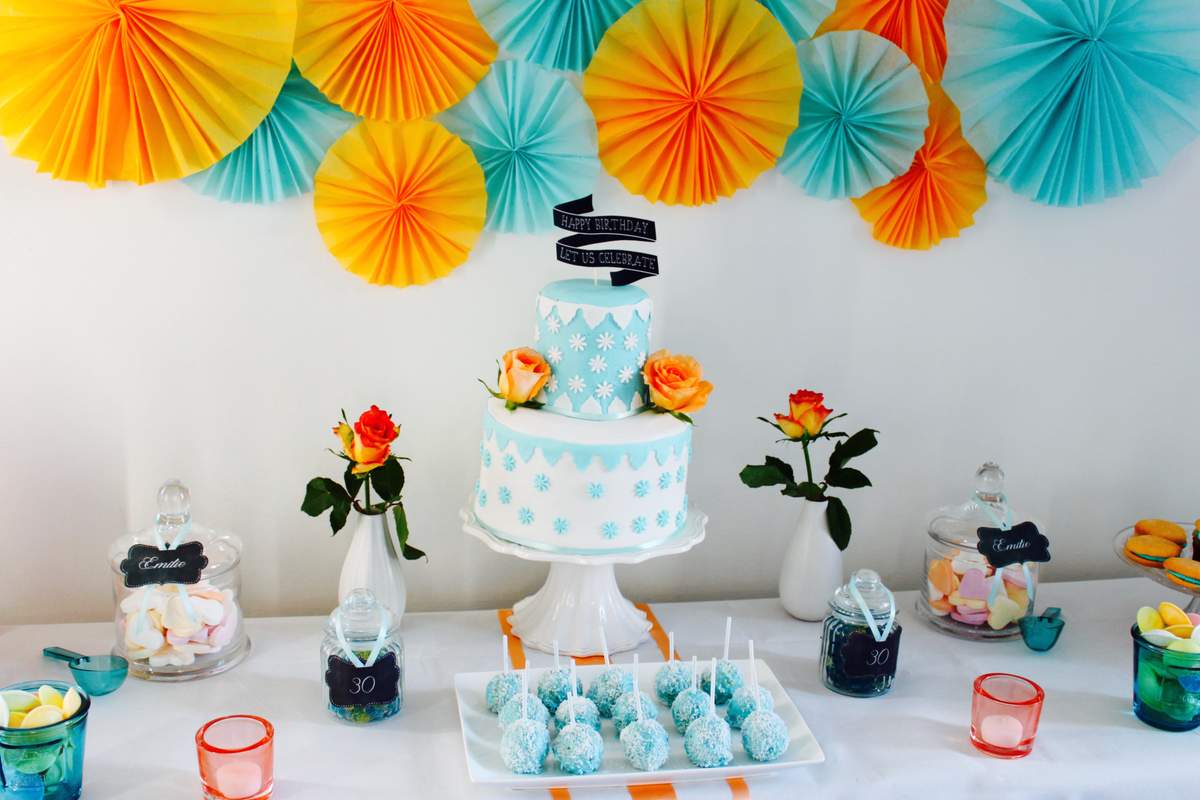 Coral teal party - None