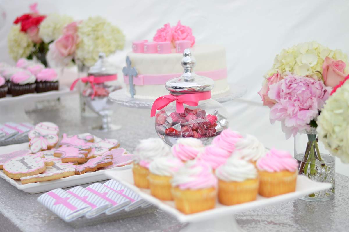Garden chic christening party Baptism Party Ideas Photo 16 of 26