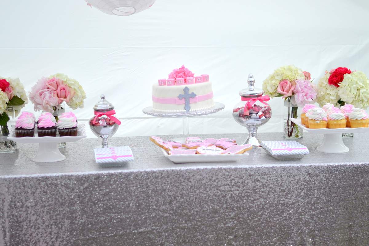 Garden chic christening party Baptism Party Ideas Photo 16 of 26