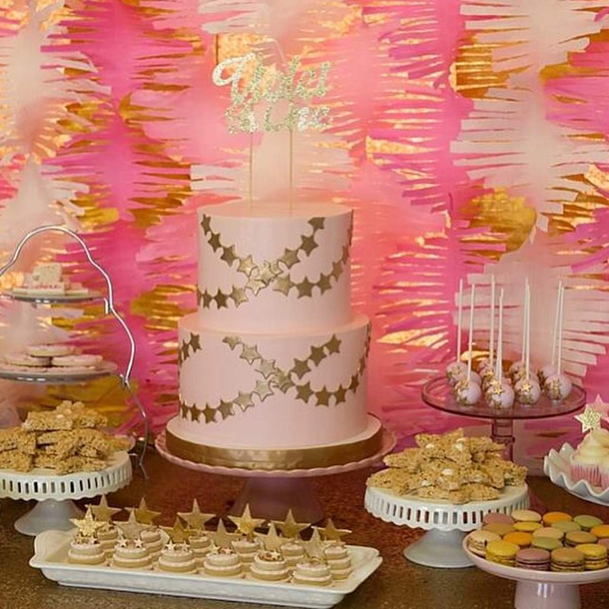 Violet Everly Turns One! - Pink and Gold Twinkle Twinkle