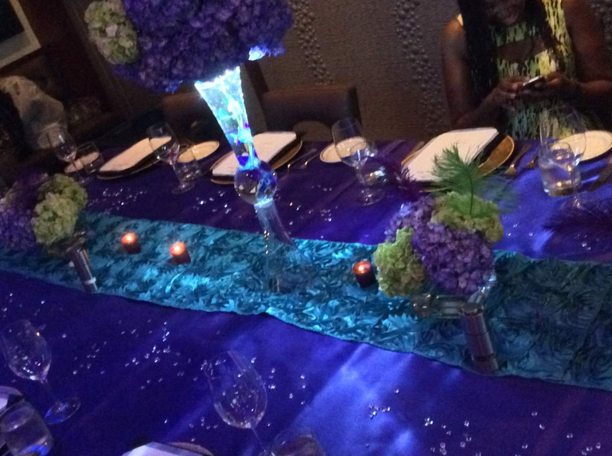 Surprise Birthday Party - Peacock and feathers