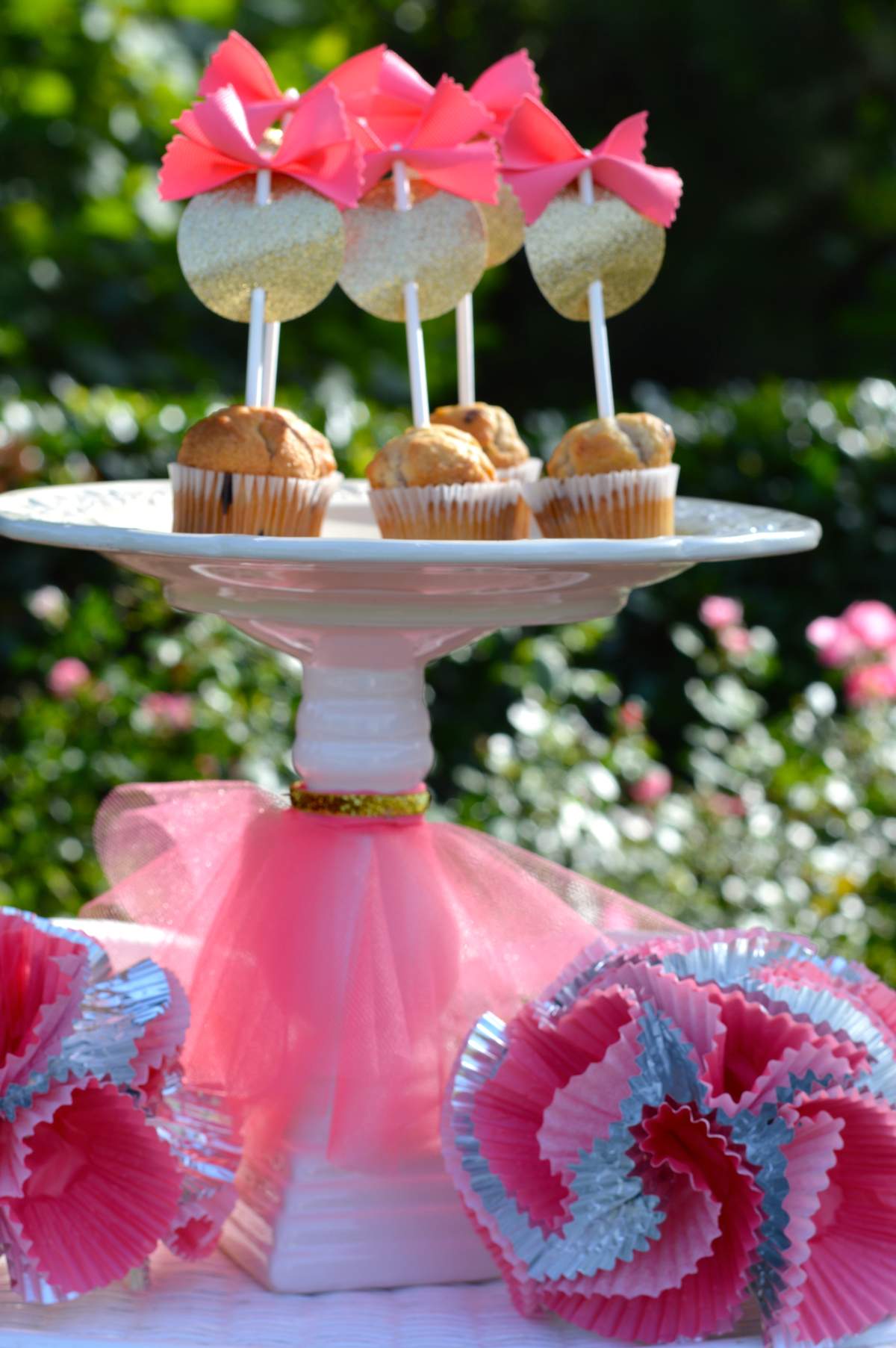 Pink and Gold treat table - Pink and Gold treat stand