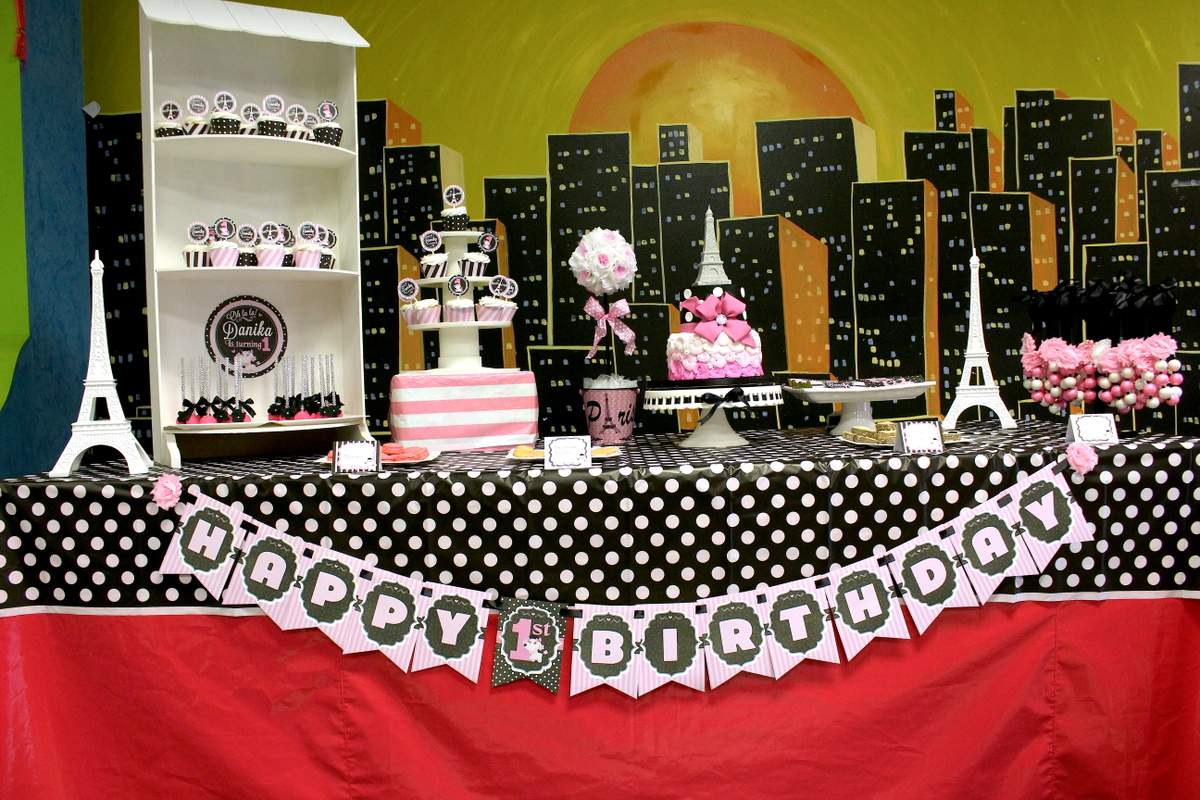 Danika's Pink Poodle In Paris - 1st Birthday
