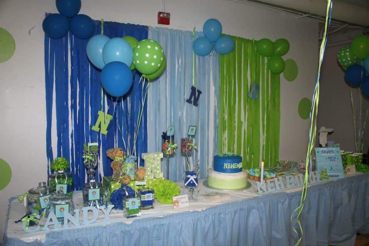 Nehemiah's Baby Shower - Polka Dot Bowtie and Teddy Bears