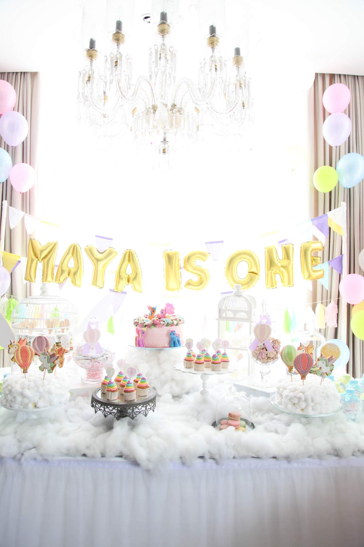 Maya's 1st dreamy hot air balloons - Hot Air Balloon & Unicorn themes