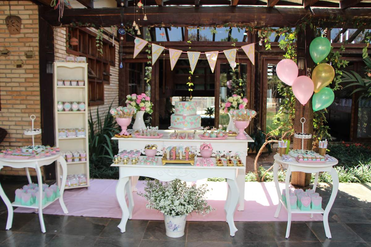 Larissa's 1st Birthday Party - Pink, Gold and Mint Heart Party