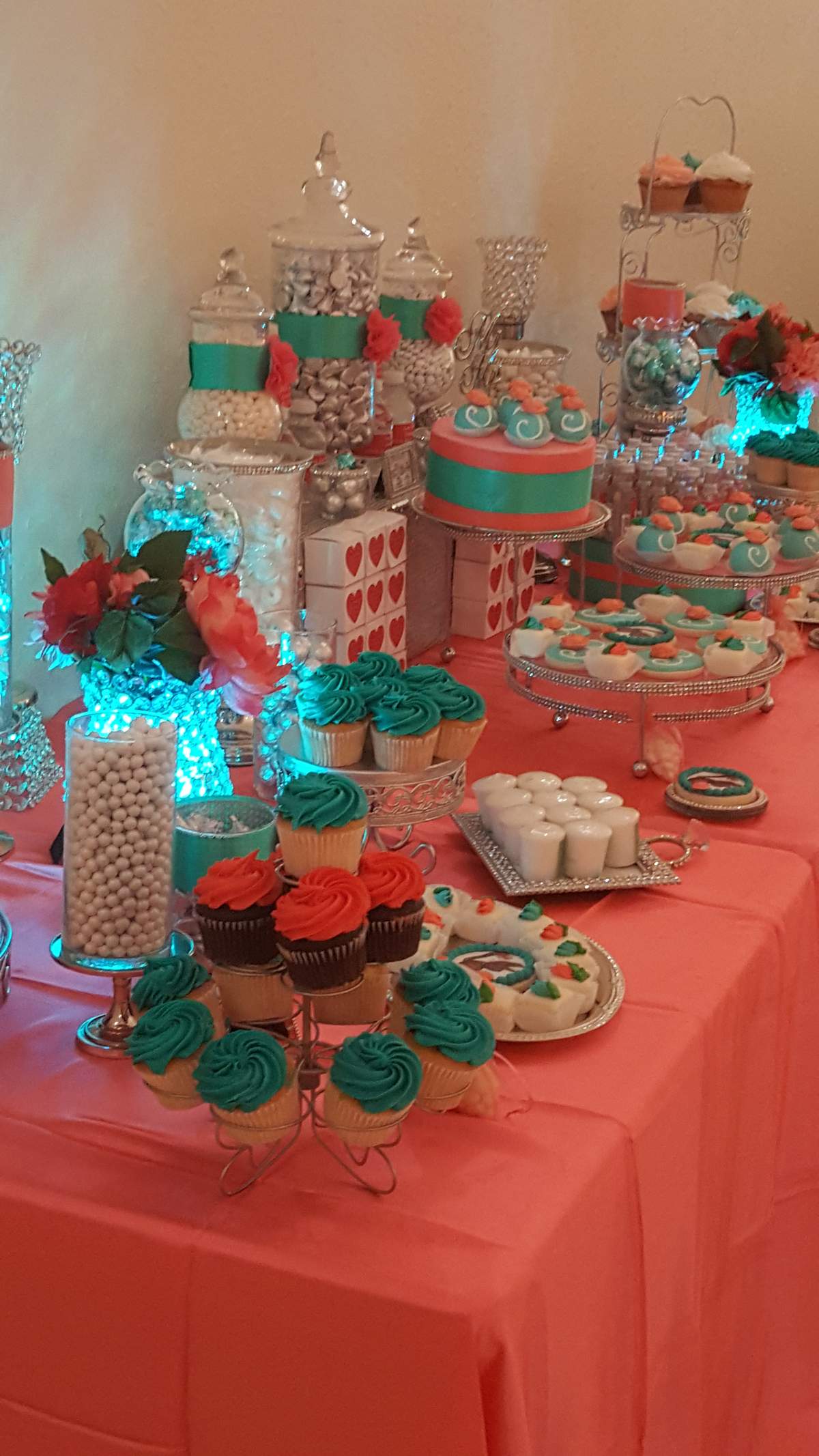 Wedding  Buffet - Coral and Teal