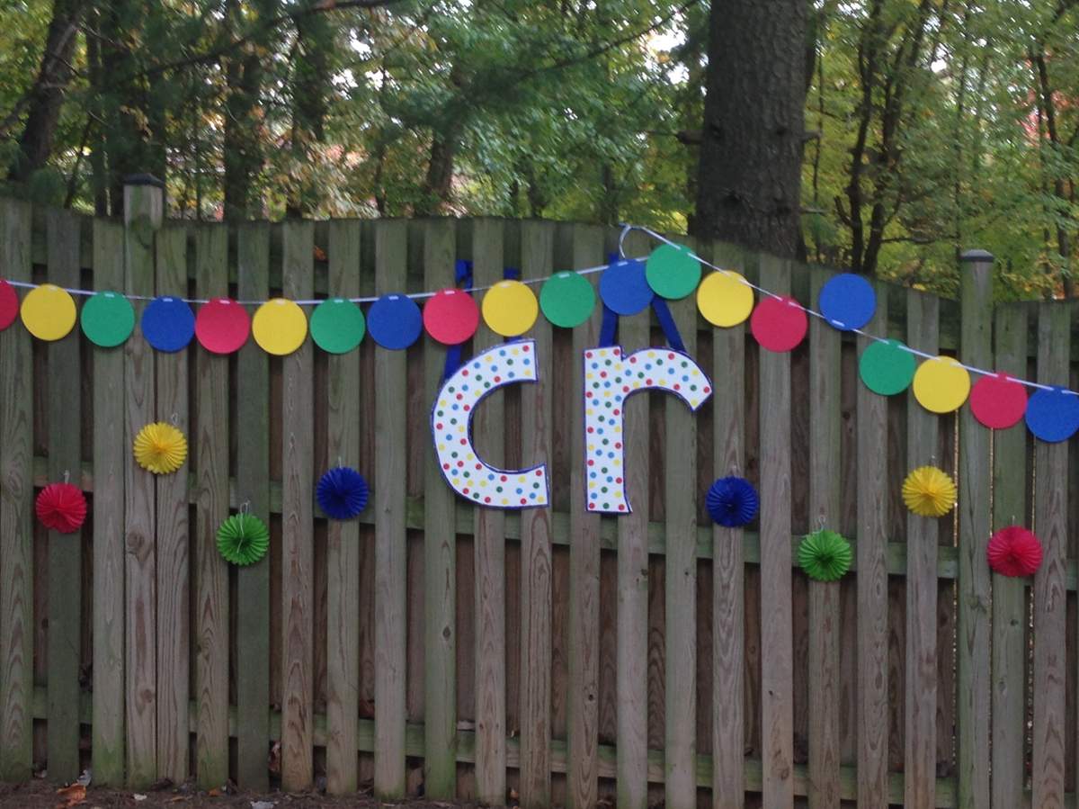 Cordrey's Back Yard Games 5th Birtbday Party! - Primary Polka Dot Back Yard Games 