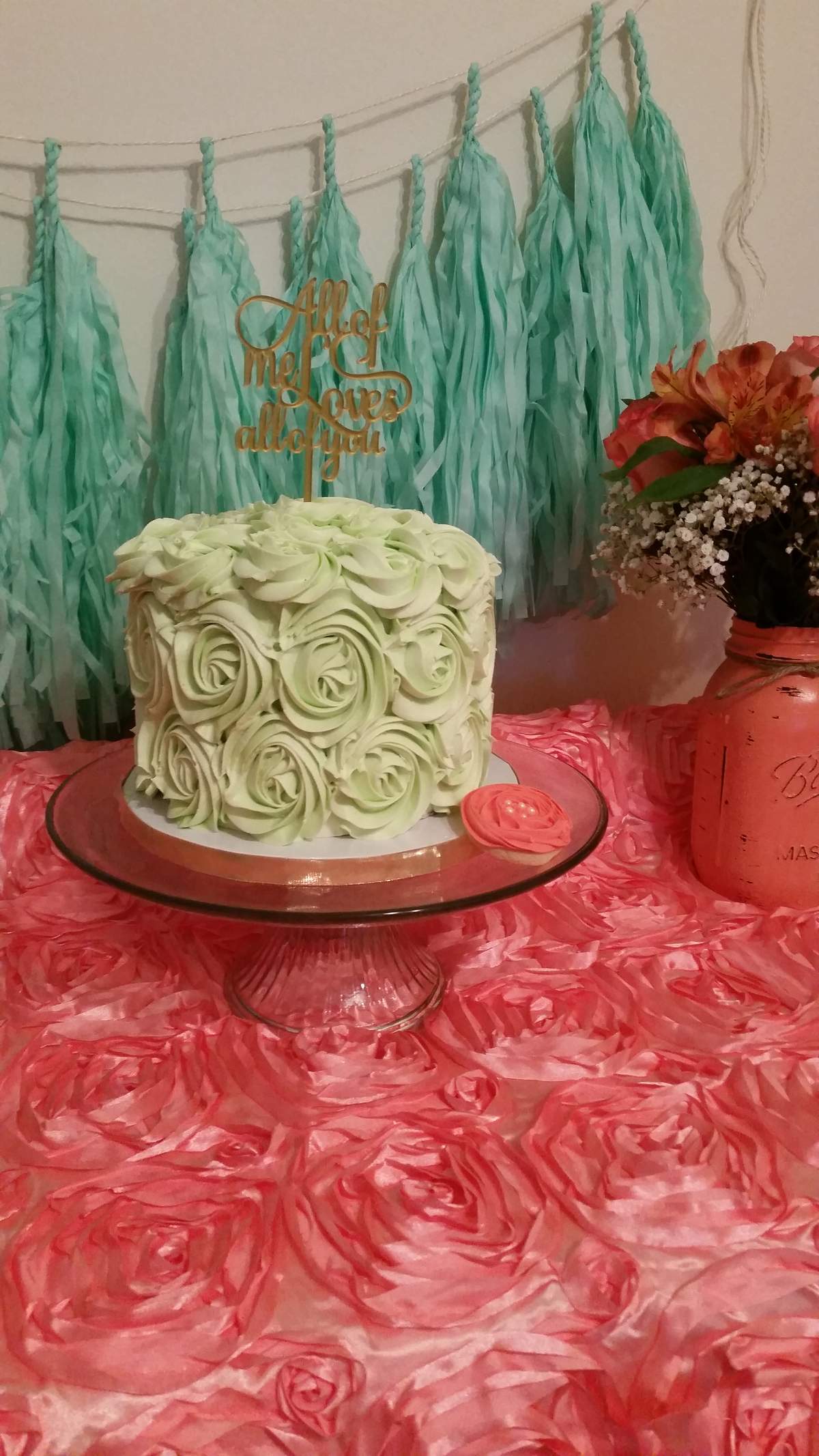 Coral and mint green for 2 - coral and mint green